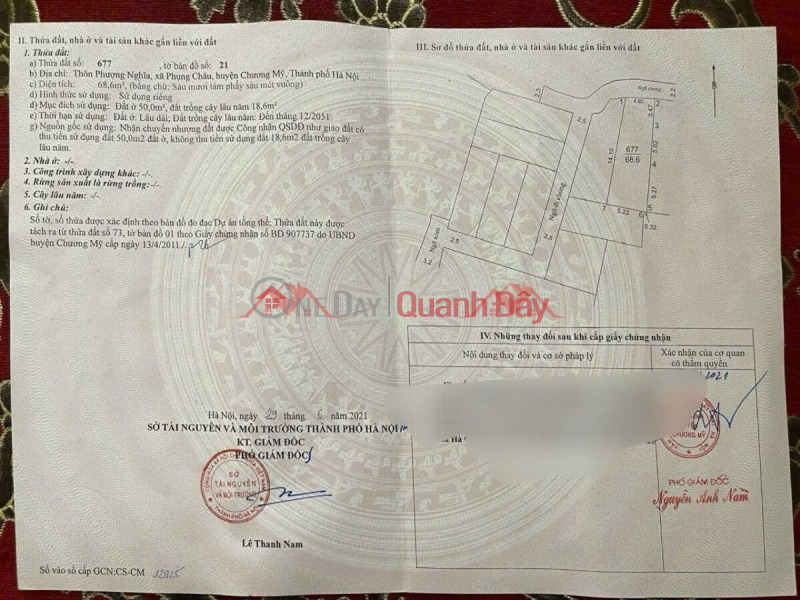 đ 10 triệu CHÍNH CHỦ BÁN LÔ ĐẤT 68,6M TẠI PHỤNG CHÂU-CHƯƠNG MỸ-HÀ NỘI