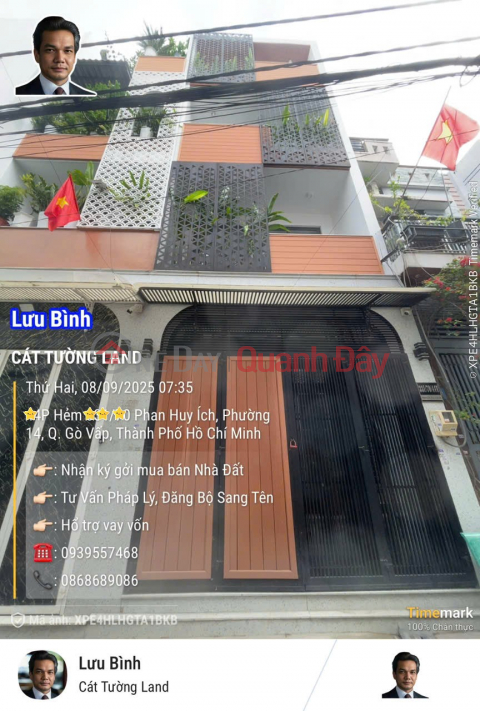 4-storey house for sale -- 6m alley Phan Huy Ich, Ward 14, Go Vap -- Near Tham Luong Canal -- Only 7.6 billion _0