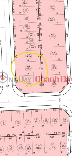 Cc gửi bán thửa đất 120m2, 3x tr/m2 (x tý hon),mt=hậu=8m, ô số 123 DV Đồng Trà, Phú Nghĩa, Chương Mỹ, HN. Niêm yết bán