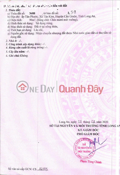 đ 2.86 Billion | Land for sale with clear title deed, cheap price - Tan Kim residential area, Can Giuoc, Long An