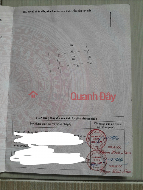 CHÍNH CHỦ CẦN BÁN 34,6 M2 ĐẤT TRÂU QUỲ - GIA LÂM, GIÁ NHỈNH 5 TỶ, LH 0985865658 _0