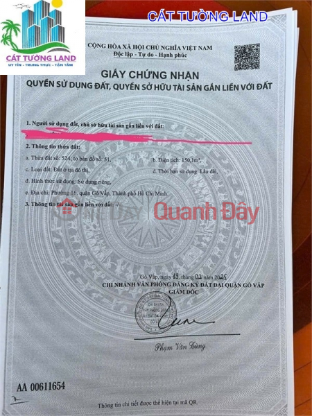 Need to sell 150m2 of residential land at Le Duc Tho, Ward 16. Price only 8.7 billion (58 million\\/m2),Vietnam Sales | đ 8.7 Billion