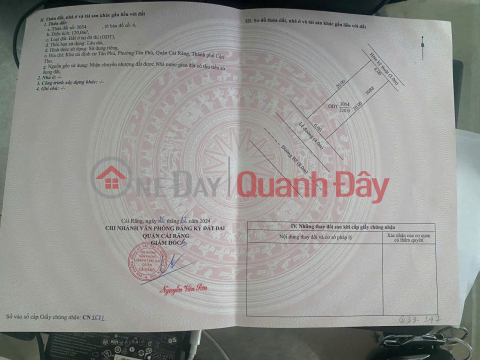ĐẤT ĐẸP - GIÁ RẺ- Bán GẤP Lô Đất Tiềm Năng Tại Quận CÁI RĂNG, TP CẦN THƠ _0