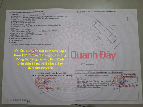 OWN NOW! Plot of land with a single-story house at Alley 117, 1st May Street, Dong Da Ward, Quy Nhon City, Binh Dinh Province. _0