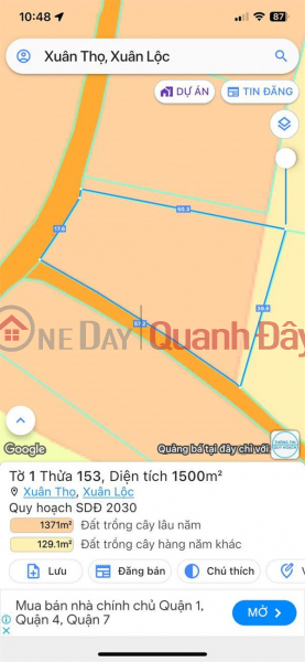 Property Search Vietnam | OneDay | Residential | Sales Listings BEAUTIFUL LAND - GOOD PRICE - Owner Needs to Sell Land Lot with 2 FRONT FACES in Xuan Tho Commune, Xuan Loc, Dong Nai