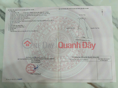 BÁN LÔ ĐẤT ĐẸP TẠI THÁI LAI - KIẾN THỤY - NGÕ RỘNG Ô TÔ VÀO THOẢI MÁI _0