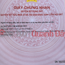 CHÍNH CHỦ BÁN ĐẤT MẶT TIỀN Chợ Bà Học, Xã Mỹ Tân, TP Cao Lãnh _0