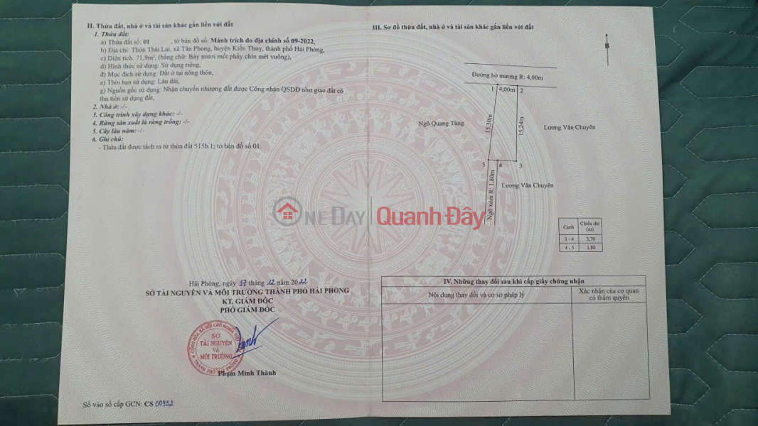 đ 995 triệu | LÔ ĐẤT TUYẾN 2 ĐƯỜNG 361 – TÂN PHONG, KIẾN THỤY – ĐƯỜNG NHỰA Ô TÔ TRÁNH, GIÁ CHỈ 9XX ZALO 0567 222 555