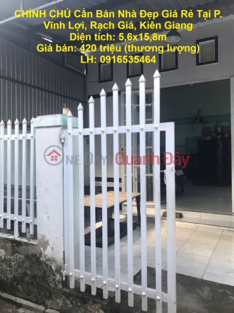 CHÍNH CHỦ Cần Bán Nhà Đẹp Giá Rẻ Tại P. Vĩnh Lợi, Rạch Giá, Kiên Giang _0