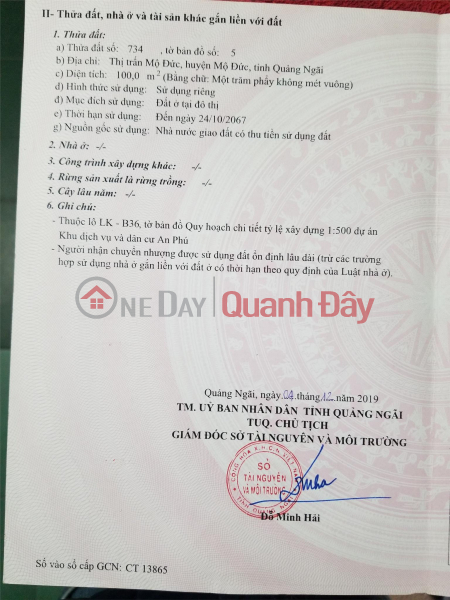 Property Search Vietnam | OneDay | Residential, Sales Listings | BEAUTIFUL LAND - GOOD PRICE - Land Lot for Sale in Nice Location in Mo Duc Town, Quang Ngai