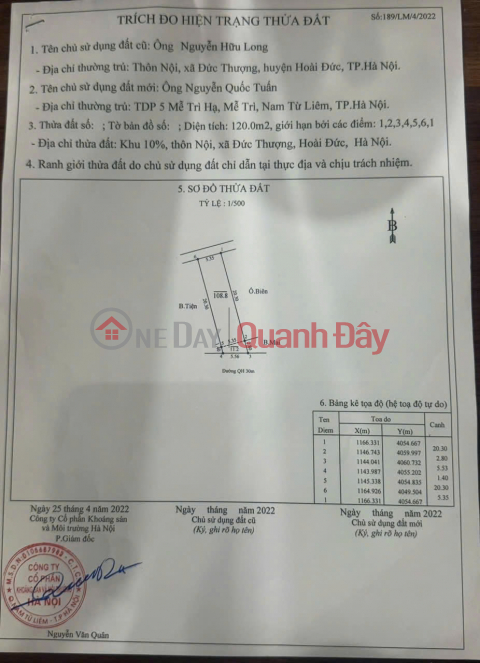 Mr. Tuan, the original owner (F0),asked me to help sell his plot of land in Duc Thuong - with two street frontages, right on the main road. _0