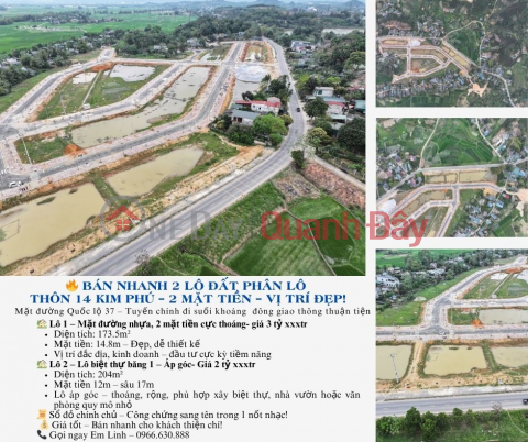 Need to sell 2 beautiful plots of land in village 14 Kim Phu - on National Highway 37 to mineral spring! _0