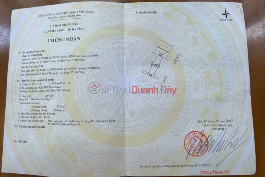 Bán đất đường Lê Thiệt - Vị trí đẹp gần biển Niêm yết bán