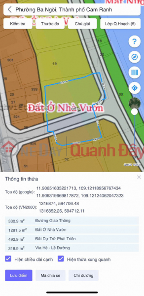 BÁN 2 LÔ ĐẤT VIP -GIÁ TỐT TẠI TRÀ LONG, BA NGÒI, CAM RANH, KHÁNH HÒA | Việt Nam | Bán, đ 980 triệu