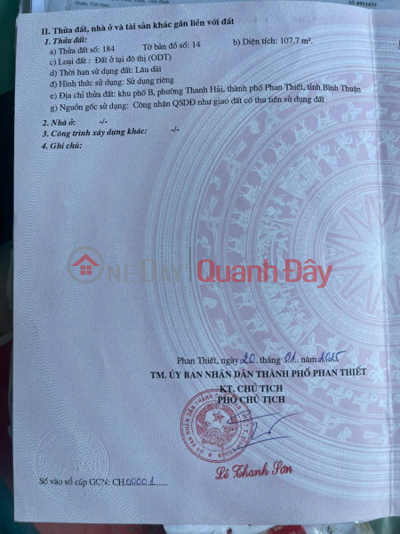 đ 4,5 tỷ, NHÀ ĐẸP – GIÁ TỐT - CẦN BÁN NHANH CĂN NHÀ TẠI Phường Thanh Hải, TP. Phan Thiết, Bình Thuận