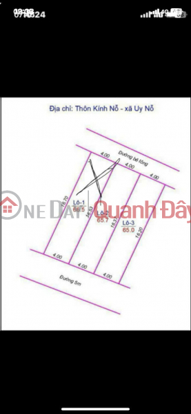 đ 6,32 tỷ, BÁN ĐẤT 66.5M2 KÍNH NỖ UY NỖ ĐÔNG ANH - 2 MẶT ĐƯỜNG Ô TÔ TRÁNH