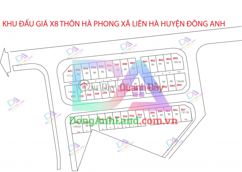 Ha Phong Lien Ha Auction Land. Two adjacent cells with 12m frontage. Price 2x elementary school Vietnam Sales, đ 2.2 Billion