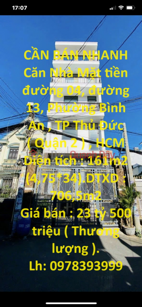 FOR QUICK SALE House Fronting 8m Asphalt Road In Thu Duc City, HCMC _0