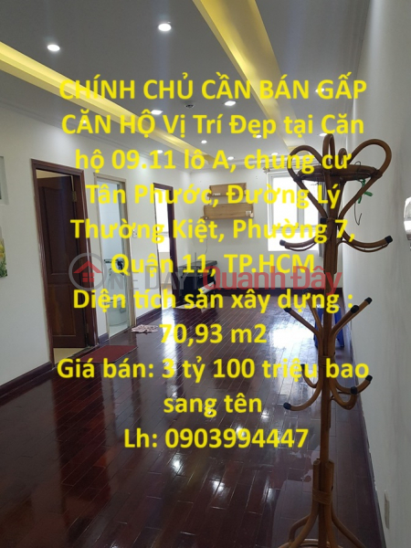 OWNER NEEDS TO SELL APARTMENT URGENTLY Beautiful Location in District 11, HCMC Sales Listings