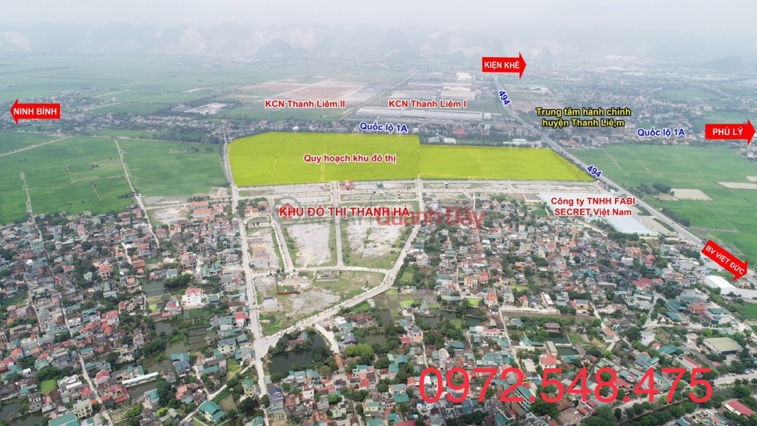 Property Search Vietnam | OneDay | Nhà ở Niêm yết bán | Đất sổ đỏ KĐT Thanh Hà cạnh KCN Thanh Liêm 293 ha