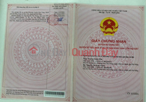 ĐẤT ĐẸP - GIÁ ĐẦU TƯ - CẦN BÁN ĐẤT 2 MẶT TIỀN – Khu tái định cư Hòa Khương, Hòa Vang, TP.Đà Nẵng _0