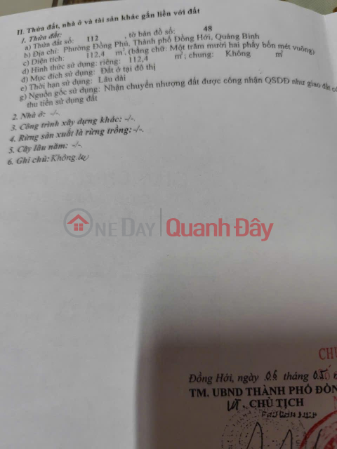 CHÍNH CHỦ Cần Bán Đất Tặng Nhà Cấp 4 Tại Phường Đồng Phú, TP. Đồng Hới, Quảng Bình _0