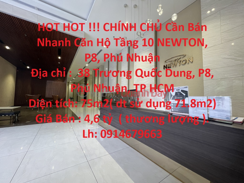 HOT HOT!!! GENUINE For Sale Apartment on 10th Floor NEWTON, Ward 8, Phu Nhuan Sales Listings