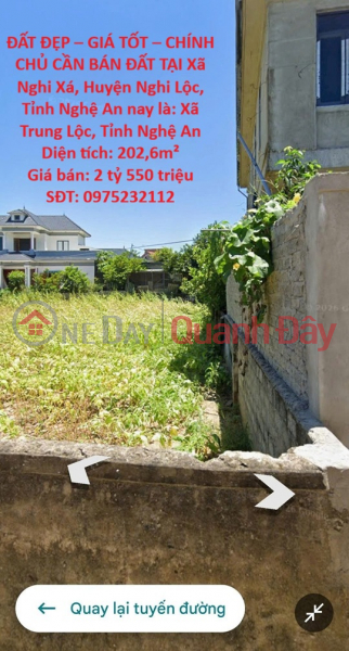 ĐẤT ĐẸP – GIÁ TỐT – CHÍNH CHỦ CẦN BÁN ĐẤT TẠI Xã Nghi Xá, Huyện Nghi Lộc, Tỉnh Nghệ An Niêm yết bán