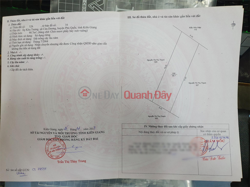 Owner Quickly Sells 2 Plots of Land in Tuong Area - Cua Duong - Phu Quoc - Kien Giang Sales Listings