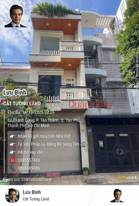 Bán gấp nhà 4x18m, 4 Tầng – Mặt tiền Thành Công, P. Tân Thành, Tân Phú – Chỉ 12.6 tỷ _0