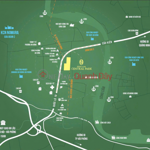 đ 4.4 Billion | Beautiful townhouses for sale at Himlam Central Park project - Hong An Ward, Hai Phong - Prime location