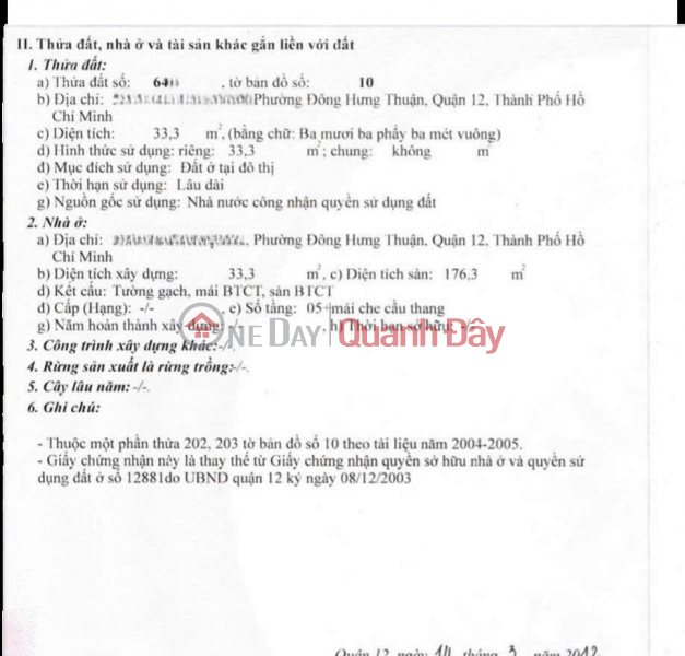 QUICK SALE OF A BEAUTIFUL HOUSE ON TO KY STREET, WARD DONG HUNG THUAN, DISTRICT 12, HO CHI MINH CITY, Vietnam | Sales, đ 6.8 Billion