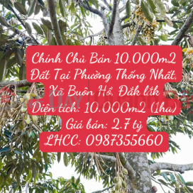 Chính Chủ Bán 10.000m2 Đất Tại Phường Thống Nhất, Xã Buôn Hồ, Đắk lắk _0