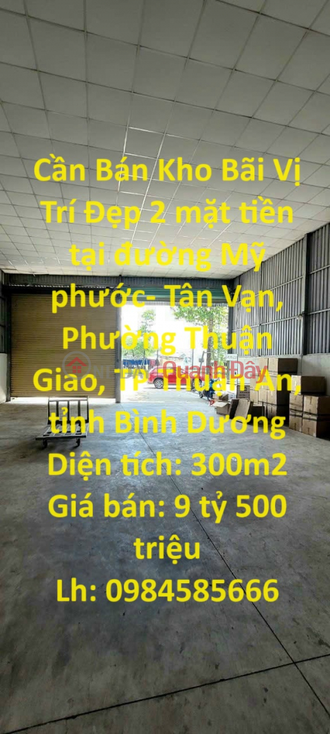 Cần Bán Kho Bãi Vị Trí Đẹp 2 mặt tiền tại TP Thuận An, tỉnh Bình Dương _0
