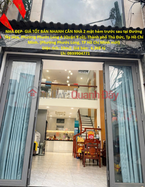 NHÀ ĐẸP- GIÁ TỐT BÁN NHANH CĂN NHÀ 2 mặt hẻm trước sau tại Phường Phước Long A Tp Thủ Đức, TPHCM Niêm yết bán