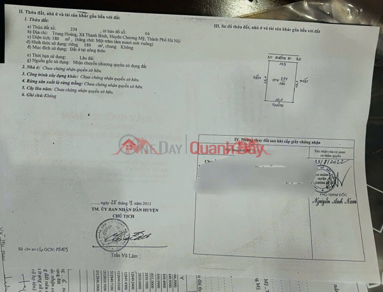 đ 20 triệu, CHÍNH CHỦ CẦN BÁN LÔ ĐẤT 90M TẠI THANH BÌNH-CHƯƠNG MỸ-HÀ NỘI