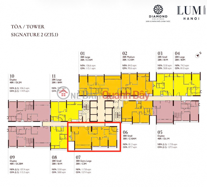 Sống sang tại Lumi Hanoi: 3PN 127m2 tòa S2, bc đông nam mát mẻ - bán bằng giá HĐMB 9.2 tỷ, Việt Nam | Bán đ 9,2 tỷ