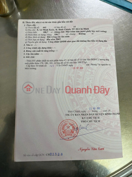 Property Search Vietnam | OneDay | Nhà ở, Niêm yết bán | CHÍNH CHỦ CẦN BÁN NHÀ VÀ ĐẤT tại Xã Lê Minh Xuân, Huyện Bình Chánh, TP Hồ Chí Minh