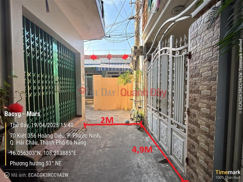 Bán nhanh nhà 2 tầng kiệt 356 Hoàng Diệu, Đà Nẵng. Niêm yết bán