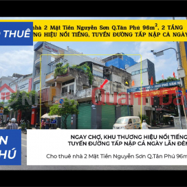 House for rent, 2 street frontages, Nguyen Son Street, Tan Phu District, 96m², 2 floors - right next to the market, in a commercial area. _0