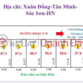 GIÁ NỔ THẲNG DẤT XUÂN ĐỒNG TÂN MINH DT 87,5 NM CHỈ HƠN TỶ VỊ CHÍ ĐÂT NẰM SÁT DG NHỰA 418 _0