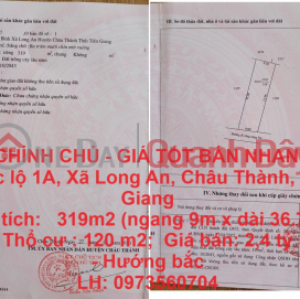 PRIME LAND - GOOD PRICE QUICK SELLING At National Highway 1A, Long An Commune, Chau Thanh, Tien Giang _0