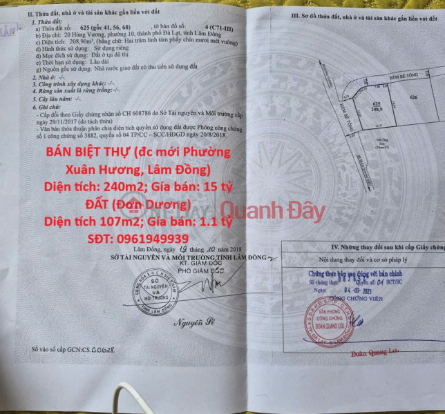 OWNER SELLING QUICKLY: VILLA in Ward 10, Da Lat, Lam Dong Sales Listings
