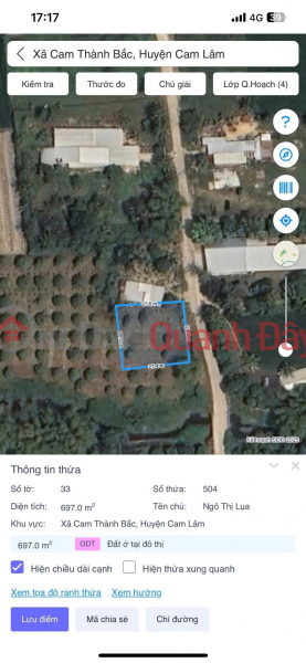 Property Search Vietnam | OneDay | Nhà ở, Niêm yết bán ĐẤT ĐẸP - GIÁ TỐT - Bán GẤP Lô Đất Tiềm Năng Xã Cam Thành Bắc, Cam Lâm, Khánh Hòa