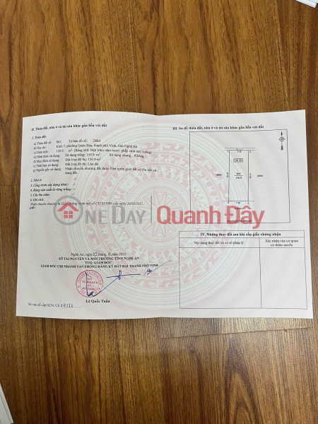 HOT HOT – CHÍNH CHỦ CẦN BÁN LÔ ĐẤT VỊ TRÍ ĐẸP TẠI Phường Quán Bàu,Thành Phố Vinh, Tỉnh Nghệ An. Niêm yết bán