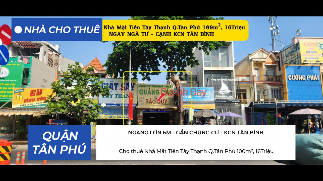 House for rent on Tay Thanh Street, Tan Phu District, 100m², 16 million VND - RIGHT AT THE INTERSECTION Rental Listings