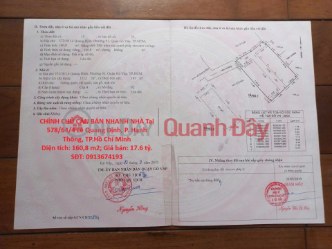 OWNER NEEDS TO SELL HOUSE QUICKLY at Le Quang Dinh Street, Ward 1, Go Vap District, Ho Chi Minh City _0