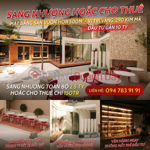 FOR SALE OR LEASE: GARDEN RESTAURANT OVER 500m² (READY TO OPERATE – 290 KIM MA STREET) _0