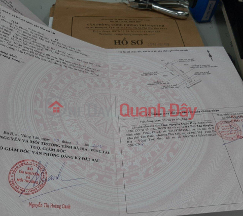 CHÍNH CHỦ BÁN NHANH Lô Đất Tại phường Tân Phước, thị xã Phú Mỹ, tỉnh Bà Rịa- Vũng Tàu. _0