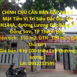 GENERAL FOR SALE IMMEDIATELY 2 Front House Super Prime Location In Dong Son Ward - Thanh Hoa City _0